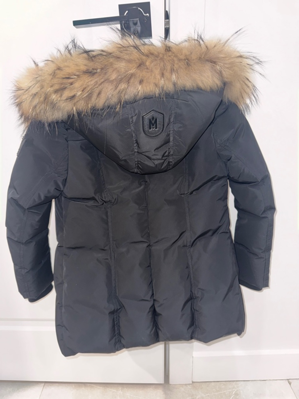 Mackage Kids Black Puffer Coat with Faux Fur Trim Hood